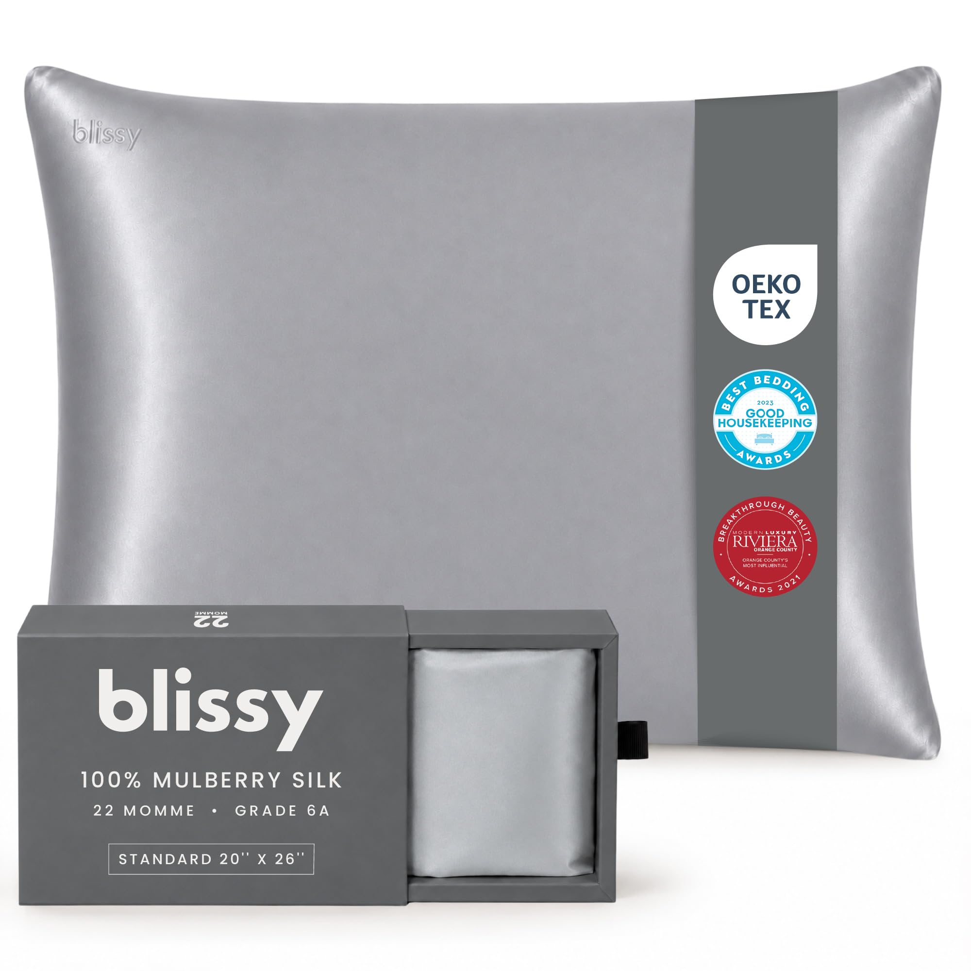 Amazon｜Blissy Silk枕カバー-100%ピュアマルベリーシルク-22匁6A高級